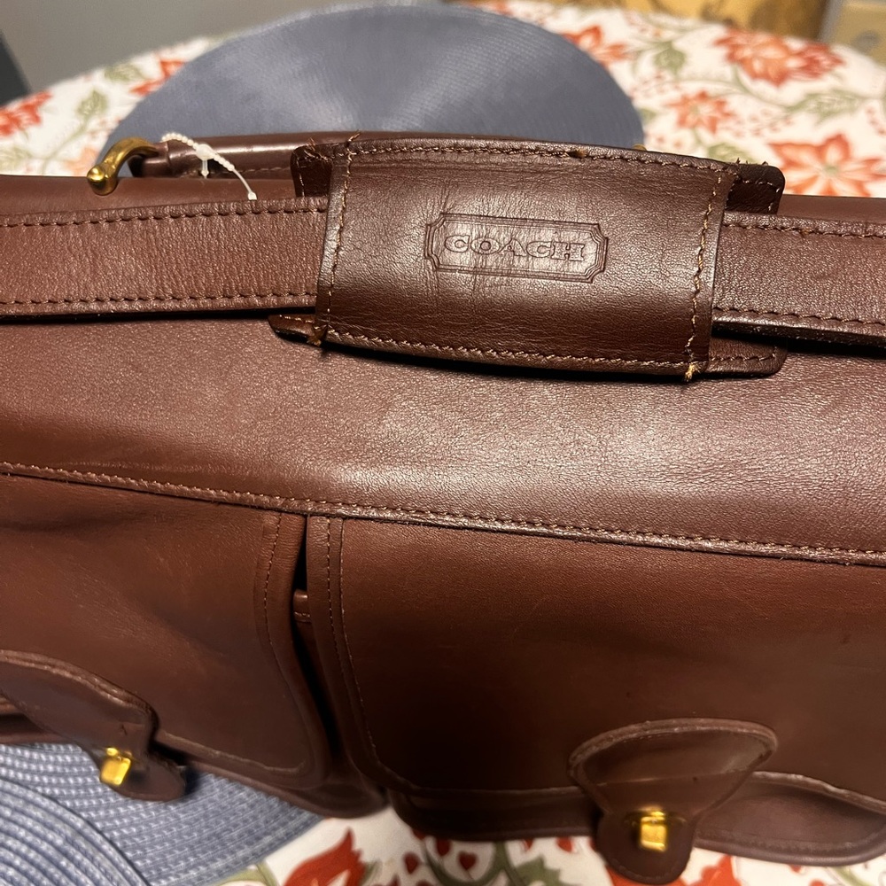 Coach Brown Leather Briefcase with Gold Hardware - Picture 9 of 9